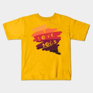 I love dogs colorful spill Kids T-Shirt